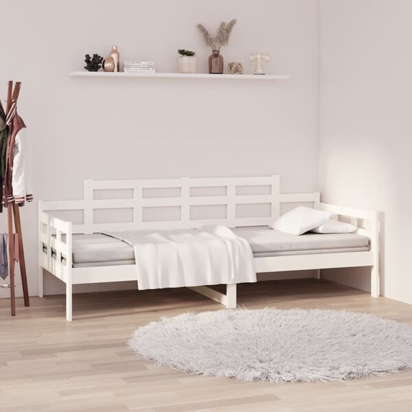 vidaXL Lit de jour sans matelas blanc bois de pin massif 90x190 cm