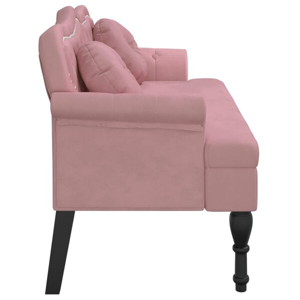 vidaXL Banc avec coussins rose 120,5x65x75 cm velours