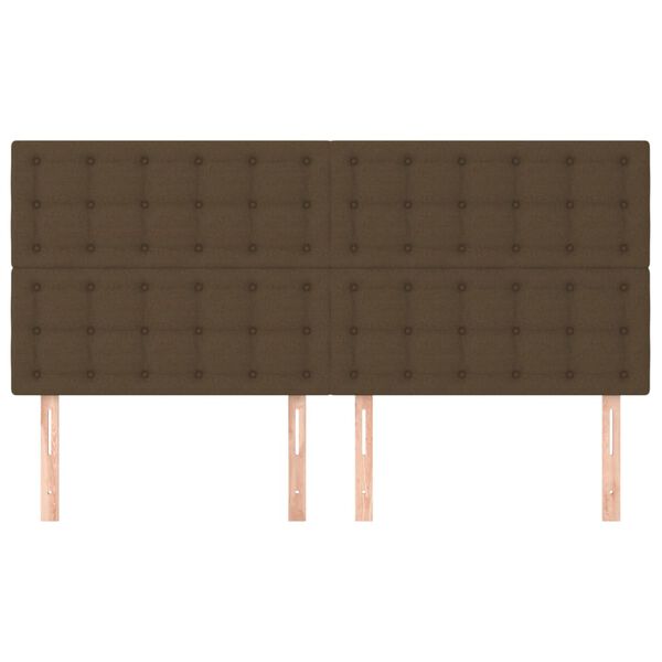 vidaXL T&ecirc;te de lit marron fonc&eacute; 160 x 5 x 118/128 cm Tissu