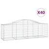 vidaXL Paniers &agrave; gabions arqu&eacute;s 40 pcs 200x50x60/80 cm fer galvanis&eacute;