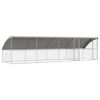 vidaXL Kennel pour Chiens 4 pc Argent&eacute; 8 x 2 x 2 m Acier galvanis&eacute;