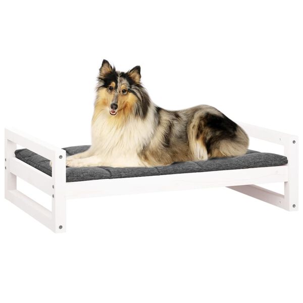 vidaXL Lit pour chien Blanc 95,5x65,5x28 cm Bois de pin solide