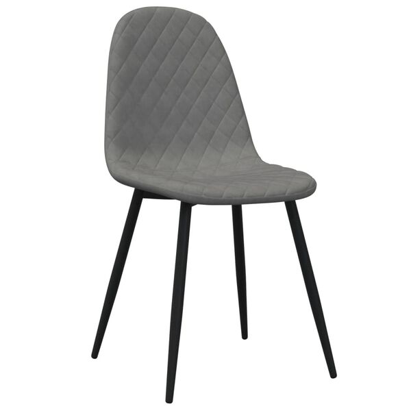 vidaXL Chaises à manger lot de 4 Gris clair Velours