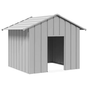 vidaXL Niche pour chien avec toit noir 131x101x102 cm acier galvanis&eacute;