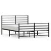 vidaXL Cadre de lit m&eacute;tal sans matelas avec pied de lit noir 120x200cm
