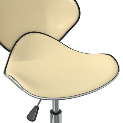 vidaXL Chaises pivotantes à manger lot de 6 crème similicuir