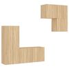 vidaXL Unit&eacute;s murales TV 4 pcs ch&ecirc;ne sonoma bois d'ing&eacute;nierie
