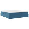 vidaXL Lit avec rangement et matelas Bleu fonc&eacute; 160 x 200 cm Velours