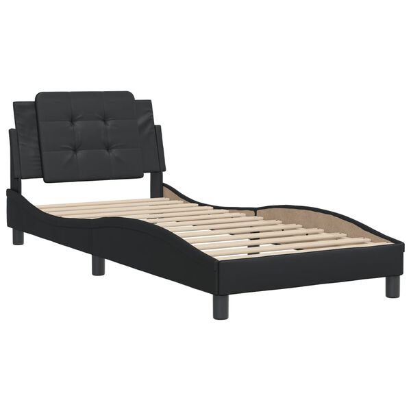 vidaXL Cadre de lit sans matelas Zadar noir 80x200 cm similicuir