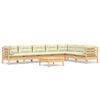vidaXL Salon de jardin 8 pcs avec coussins cr&egrave;me Bois de pin massif