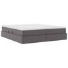 vidaXL Lit avec rangement et matelas avec matelas Gris 200 x 200 cm