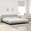 vidaXL Lit avec matelas Dover gris clair 200x200 cm velours