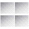 vidaXL Nez de marche 4 pc 60 x 50 cm Argent&eacute; Aluminium Rectangulaire