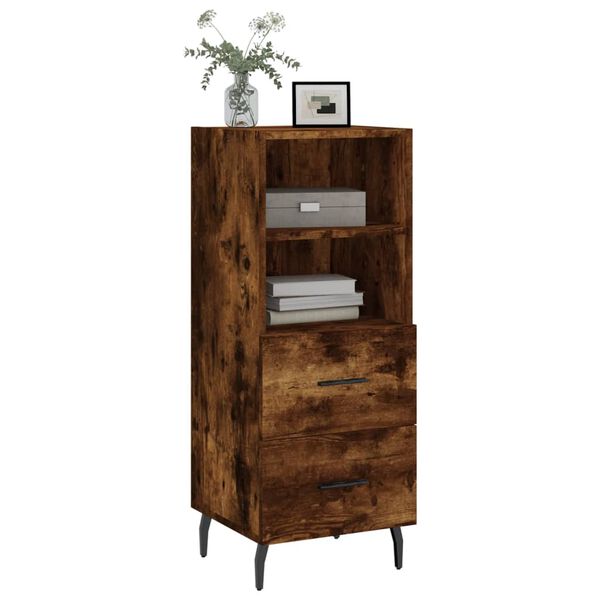 vidaXL Buffet Ch&ecirc;ne fum&eacute; 34,5x34x90 cm Bois d'ing&eacute;nierie