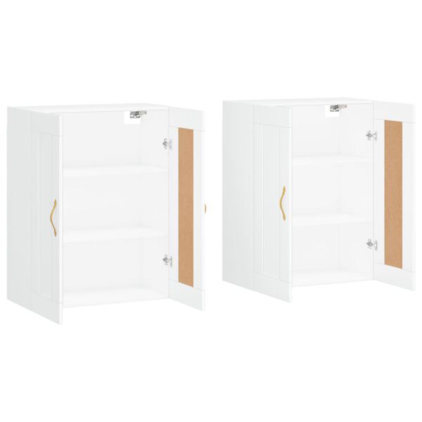 vidaXL Armoires murales 2 pcs blanc bois d'ing&eacute;nierie