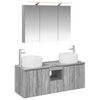vidaXL Ensemble d'armoire de salle de bain 4 pc Sonoma gris