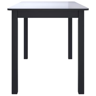 vidaXL Table de salle à manger Noir 114x71x75 cm Bois d'hévéa massif