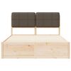 vidaXL Cadre de lit avec tête de lit rembourrée Taupe 135 x 190 cm