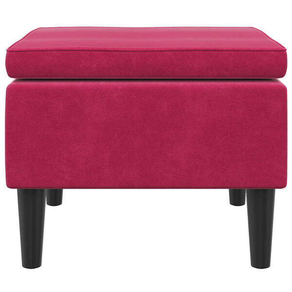 vidaXL Tabouret avec pieds en bois Rouge bordeaux Velours