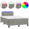 vidaXL Sommier &agrave; lattes de lit avec matelas LED gris clair 120x190 cm