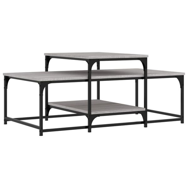 vidaXL Table basse sonoma gris 102x60x45 cm bois d'ing&eacute;nierie