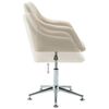 vidaXL Chaise pivotante de bureau Crème Tissu