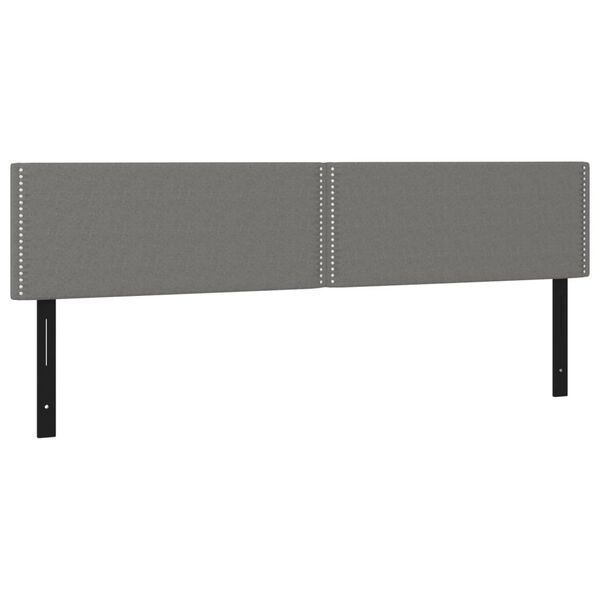 vidaXL T&ecirc;te de lit &agrave; LED gris fonc&eacute; 200x5x78/88 cm tissu