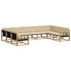 vidaXL Ensemble de canap&eacute;s d'ext&eacute;rieur 9 pc 9 place Blanc et Beige