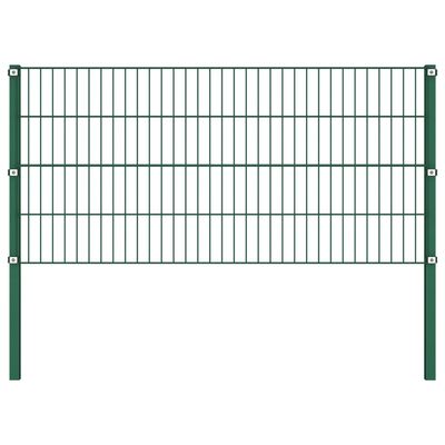 vidaXL Panneau de clôture avec poteaux Fer 8,5 x 0,8 m Vert