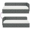 vidaXL Cadre de lit d'angle avec matelas Gris fonc&eacute; 100 x 200 cm tissu