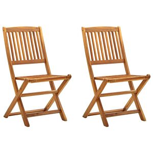 vidaXL Chaises pliantes 2 pi&egrave;ces en bois d'acacia massif