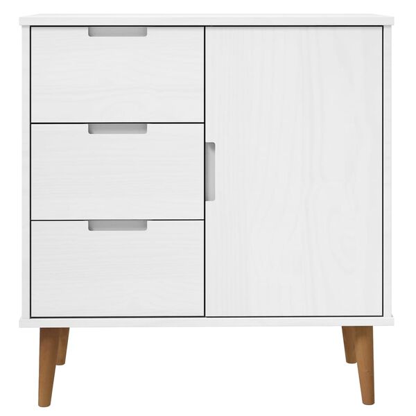 vidaXL Buffet MOLDE Blanc 76,5x40x80 cm Bois massif de pin