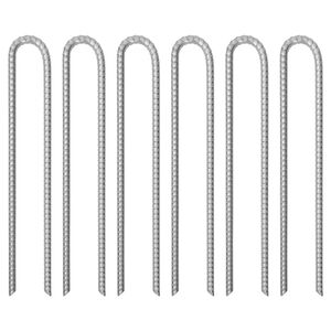 vidaXL Piquets de tente 6 pcs forme de U 41,5 cm &Oslash;12mm acier galvanis&eacute;
