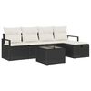vidaXL Ensemble de Canap&eacute;s 6 pc 5-Nombre de places Noir et Cr&egrave;me