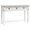 vidaXL Table d'appoint avec tiroir Blanc 114 x 34,5 x 73 cm Pin massif