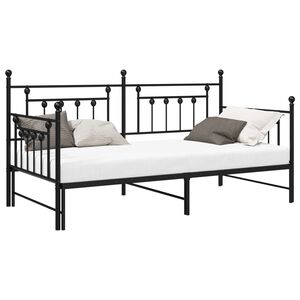 vidaXL Cadre de lit de jour Noir 90 x 190 cm Acier