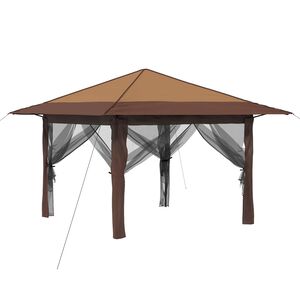 vidaXL Abri de jardin avec 4 parois 3,3 x 3,3 m Beige et Marron
