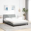 vidaXL Cadre de lit sans matelas Hanko gris clair 140x200 cm tissu