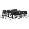 vidaXL Ensemble &agrave; manger de jardin avec coussins 13 pcs noir textil&egrave;ne