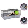 vidaXL Cage pour hamsters gris 80x45x34 cm polypropyl&egrave;ne et m&eacute;tal