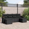 vidaXL Salon de jardin 6 pcs avec coussins noir r&eacute;sine tress&eacute;e