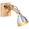 vidaXL Lampe murale E27 Argent&eacute; Bois de manguier massif et fer