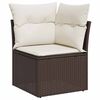 vidaXL Ensemble de canap&eacute; de jardin avec coussin 6 pcs Marron et cr&egrave;me