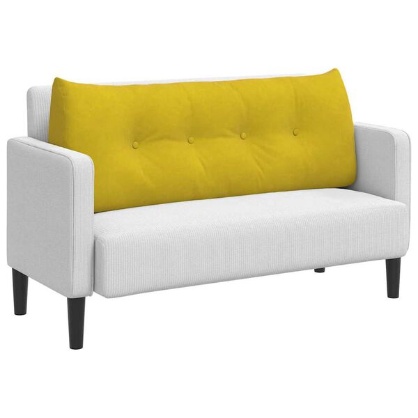 vidaXL Coussin de Dos Jaune 120 x 24 x 50 cm Velours