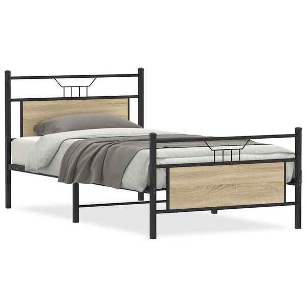 vidaXL Cadre de lit sans matelas chêne sonoma 100x200 cm
