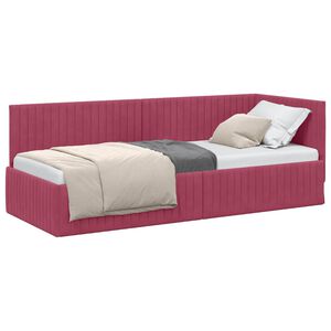 vidaXL Cadre de lit d'angle Bordeaux 80 x 200 cm Velours