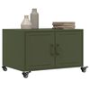 vidaXL Table basse vert olive 68x50x43,5 cm acier
