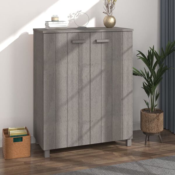 vidaXL Armoire &agrave; chaussures HAMAR Gris clair 85x40x108 cm Pin massif