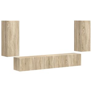 vidaXL Ensemble meuble TV 4 pc Ch&ecirc;ne Sonoma Bois d'ing&eacute;nierie