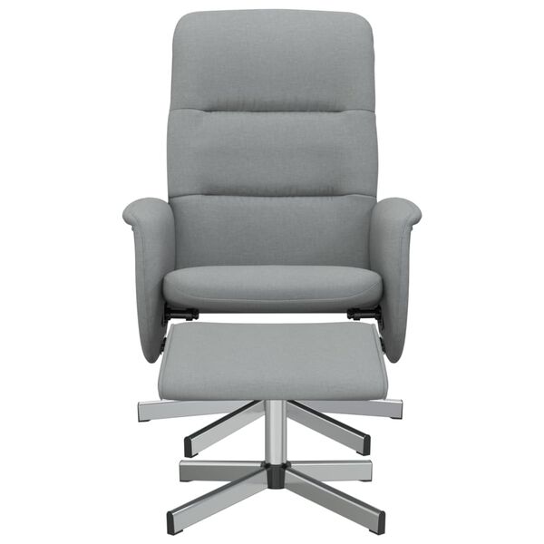 vidaXL Fauteuil inclinable avec repose-pied gris clair tissu
